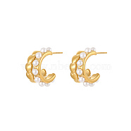 Imitation Pearl Heart Stud Earrings for Women(NU7062)