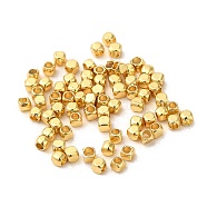 Brass Beads, Long-Lasting Plated, Cube, Real 18K Gold Plated, 2x2x2mm, Hole: 0.8mm(X-KK-P198-02A-G)