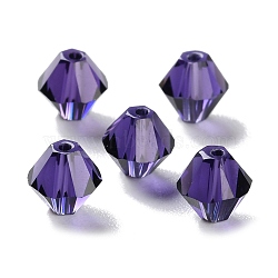 K9 Glass, Imitation Austrian Crystal Beads, Faceted, Bicone, Indigo, 6x6x6mm, Hole: 0.9mm(GLAA-R001-08-31)