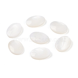 Natural Freshwater Shell Cabochons, Oval, WhiteSmoke, 13x9x3mm(BSHE-G036-10A)