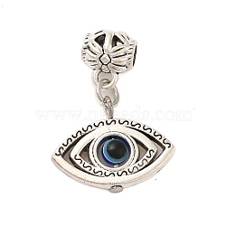 Tibetan Style Alloy Resin Pendants, Evil Eye, Antique Silver, 29mm, Hole: 3.5mm(FIND-Z063-01AS)