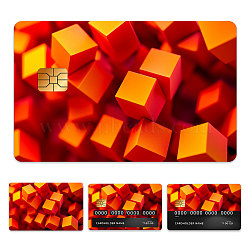 Plastic Waterproof Card Stickers, Self-adhesion Card Skin for Bank Card Decor, Rectangle, Cube, 140x190mm(STIC-WH0032-207)