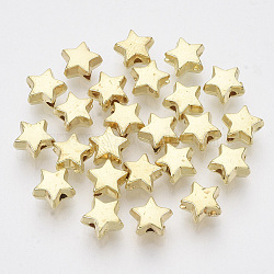 CCB Plastic Beads, Star, Golden, 6x6.5x3.5mm, Hole: 1.2mm(X-CCB-S163-010A-01)
