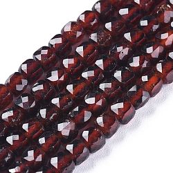 Natural Garnet Beads Strands, Faceted, Cube, 4~4.5x4.5~5x4.5~5mm, Hole: 0.7mm, about 97pcs/strand, 15.35 inch(39cm)(G-E560-A18)