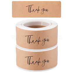 2 Rolls Rectangle Thank You Theme Paper Stickers, Self Adhesive Roll Sticker Labels, for Envelopes, Bubble Mailers and Bags, Peru, Word, 7.5x2.5x0.01cm, 120pcs/roll(DIY-TA0013-47B)