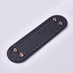 PU Leather Oval Long Bottom, with Holes, for Knitting Bag, Women Bags Handmade DIY Accessories, Black, 180x52x4mm, Hole: 5mm(FIND-WH0052-10)