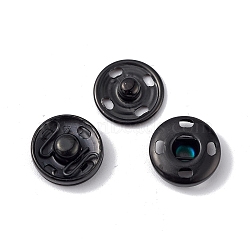 202 Stainless Steel Snap Buttons, Garment Buttons, Sewing Accessories, Electrophoresis Black, 12x4.5mm(BUTT-I017-01B-EB)