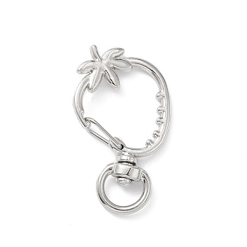Strawberry Alloy Swivel Clasps, Long-Lasting Plated, Platinum, 39x23x5.5mm, Hole: 9x5mm