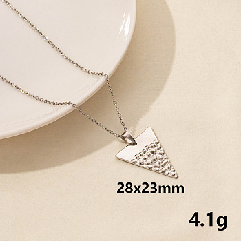 Stylish Stainless Steel Geometric Triangle Pendant Necklace for Women