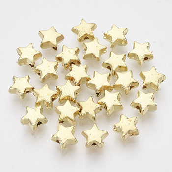 CCB Plastic Beads, Star, Golden, 6x6.5x3.5mm, Hole: 1.2mm