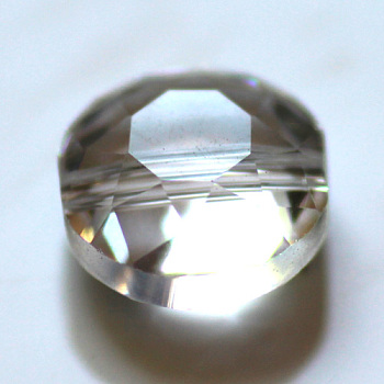 Imitation Austrian Crystal Beads, Grade AAA, Faceted, Flat Round, Clear, 12x6.5mm, hole: 0.9~1mm
