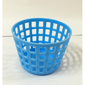 Plastic Doll Laundry Basket Basket, Doll Accessories Supplies, Deep Sky Blue, 45x32mm