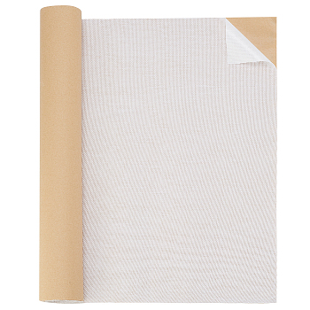 Self Adhesive Linen Fabric Patches, Durable Fabric Couch Repair Kits, White, 40cm, 2m/roll