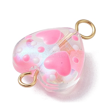 Glass Enamel Heart Links Connector Charms(PALLOY-JF02487)-4