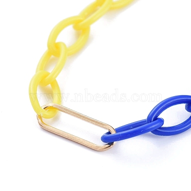 Colliers de chaîne torsadés en plastique ABS bicolores personnalisés(X-NJEW-JN02825-05)-3
