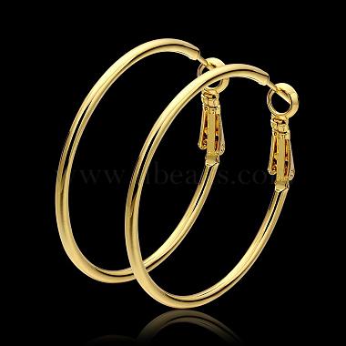 Women Big Earrings Real 18K Gold Plated Eco-Friendly Tin Alloy Big Hoop Earrings(EJEW-BB09627-G)-2