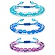 3Pcs Round Synthetic Moonstone Braided Bead Bracelets(BJEW-SW00061-02)-1