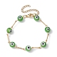Lampwork Evil Eye Link Chain Bracelets(BJEW-JB10045-05)-1
