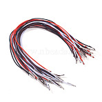 32Pcs 4 Colors Round Elastic Rubber Cord Tag Chains for Price Tags, with Metal Cord Ends, Platinum, Mixed Color, 300x1.5mm, 8pcs/color(FIND-TA0008-72)