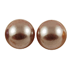 5000pcs ABS Plastic Imitation Pearl Cabochons, Half Round, Tan, 5x2.5mm(SACR-S738-5mm-Z49)