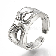 Alloy Cuff Finger Rings, Mask, Antique Silver, US Size 9 3/4(19.5mm)(RJEW-N027-38)