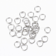 304 Stainless Steel Split Rings,Double Loops Jump RingsJump Rings, Stainless Steel Color, 4.5x1mm, about 3.5mm inner diameter(STAS-H413-04P-A)