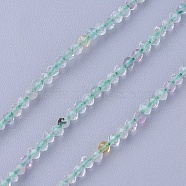Natural Fluorite Beads Strands, Faceted, Round, 2mm, Hole: 0.5mm, about 180~200pcs/strand, 14.5~16.1 inch(37~41cm)(G-F619-01-2mm)