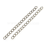 Iron Chain Extender, Curb Chains, Nickel Free, Antique Bronze, 50mm, Link: 5~5.5x3.5~4x0.5mm(IFIN-T007-10AB-NF)
