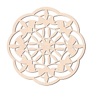 Laser Cut Wooden Wall Sculpture, Torus Wall Art, Home Decor Meditation Symbol, Yoga Hanging Artwork, Flower Pattern, 310x6mm(WOOD-WH0105-035)