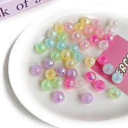 Opaque Acrylic Beads, Imitation Jelly, Faceted, Round, Mixed Color, 15.8x14.5mm, Hole: 7mm(OACR-F010-29)