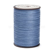 Round Waxed Polyester Thread String, Micro Macrame Cord, Twisted Cord, for Leather Sewing Stitching, Royal Blue, 0.45mm, about 174.97 yards(160m)/roll(YC-D004-02B-143)