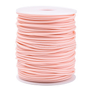Hollow Pipe PVC Tubular Synthetic Rubber Cord, Wrapped Around White Plastic Spool, Pearl Pink, 2mm, Hole: 1mm, about 54.68 yards(50m)/roll(RCOR-R007-2mm-34)