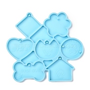 Pendant Silicone Molds, Resin Casting Molds, For UV Resin, Epoxy Resin Jewelry Making, Mixed Shape, Dark Cyan, 115x130x7mm(DIY-P022-06)
