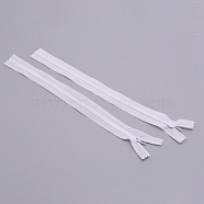 Nylon Zip Fastener, with Iron Zipper, for Garment Accessories, White, 45x2.5x0.2cm(FIND-WH0065-71E-01)