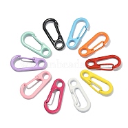 30Pcs 10 Colors Spray Painted Alloy Spring Gate Rings, Snap Clasp Rings, Cadmium Free & Nickel Free & Lead Free, Mixed Color, 31.5x14x7mm, Hole: 5.5mm, 3pcs/color(KEYC-CJ0001-03)