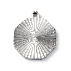 304 Stainless Steel Pendants, Octagon Charm, Stainless Steel Color, 20x17.5x1.9mm, Hole: 1.6mm(STAS-D025-08P)