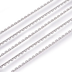304 Stainless Steel Cross Chains, Soldered, Stainless Steel Color, 1.2mm(CHS-L017-04B)
