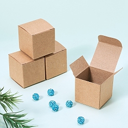 Kraft Paper Box, Square, Dark Goldenrod, 3.8x3.8x3.8cm(CON-WH0029-01)