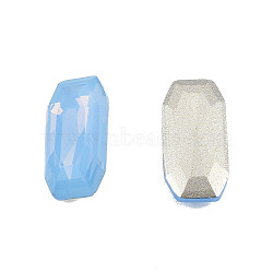 K9 Glass Rhinestone Cabochons, Pointed Back & Back Plated, Faceted, Rectangle Octagon, Sapphire, 12x6x3mm(MRMJ-N029-22-04)