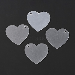 Transparent Acrylic Blank Pendants, Heart, Clear, 44.3x45.5x2mm, Hole: 3mm(X-TACR-F005-15)