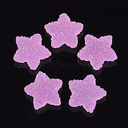 Resin Cabochons, Star, Pearl Pink, 17~18.5x17.5~19x9~10mm(CRES-N019-05C)