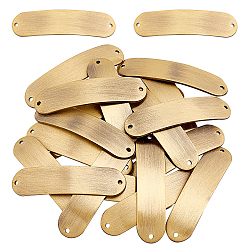 Brass Links, Long-Lasting Plated, Oval, Stamping Blank Tag, Antique Bronze, 41x10x3mm, Hole: 1.4mm, 20pcs/box(KK-CA0001-24AB)