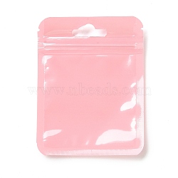 Rectangle Plastic Zip Top Gift Bags, with Transparence Windows Resealable Bags, Light Coral, 10x7.5x0.15cm, Unilateral Thickness: 2.5 Mil(0.065mm)(OPP-B006-02A-04)