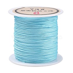 40 Yards Nylon Chinese Knot Cord, Nylon Jewelry Cord for Jewelry Making, Cyan, 0.6mm(NWIR-C003-01B-06)