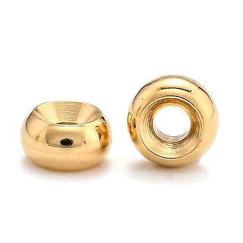 Brass Spacer Beads, Long-Lasting Plated, Flat Round, Real 24K Gold Plated, 5x2.5mm, Hole: 1.5mm