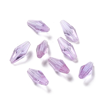 Transparent Glass Beads, Faceted, Bicone, Plum, 16x8mm, Hole: 1mm