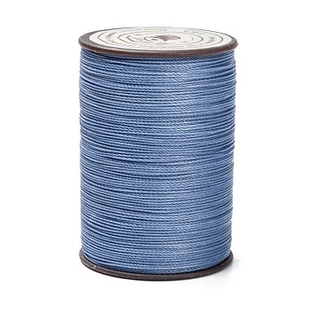 Round Waxed Polyester Thread String, Micro Macrame Cord, Twisted Cord, for Leather Sewing Stitching, Royal Blue, 0.45mm, about 174.97 yards(160m)/roll