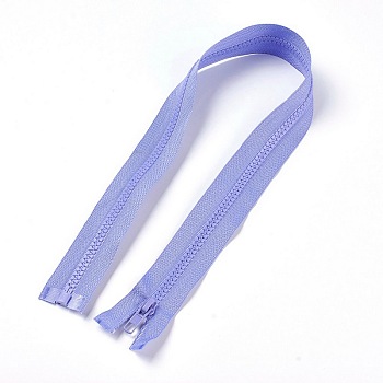 Garment Accessories, Nylon and Resin Zipper, with Alloy Zipper Puller, Zip-fastener Components, Lilac, 57.5x3.3cm