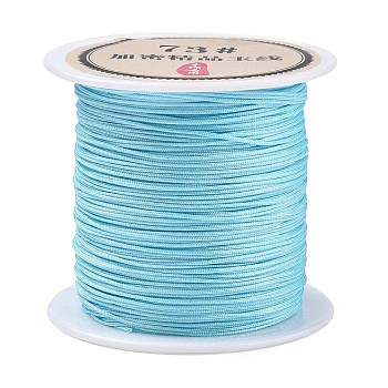 40 Yards Nylon Chinese Knot Cord, Nylon Jewelry Cord for Jewelry Making, Cyan, 0.6mm