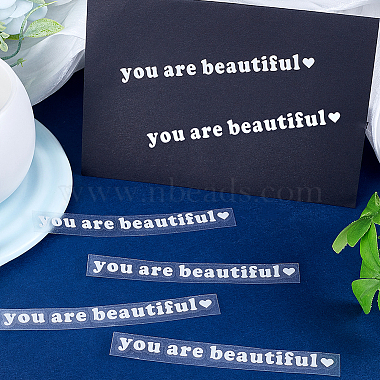 PVC You Are Beautiful Self Adhesive Car Stickers(STIC-WH0013-10A)-4